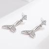 Pendientes Shake Tone Quick Hand Personalidad Lindo Micro-incrustado Diamante Flash Cola de Pez Estilo Fresco Pequeño Pendientes de Moda Trendy para Mujer Joyería para la Oreja