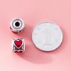 999 Plata Pura 3D Plata Dura Pegamento Corazón Cubo Cuentas 8mm Cuentas Espaciadoras Pulsera Cuentas Sueltas DIY Hecho a Mano Accesorios de Cuerda T0653