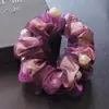 Hilo de seda coreano accesorios para el cabello al por mayor perla de imitación con cuentas anillo para recogido de pelo cuerda para el pelo cuerda para coleta cabeza de bola flor