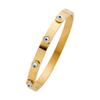Em estoque atacado de fábrica Europeu e Americano Novo Pulseira de ouro galvanizado 18K pulseira de fivela de conta olho epóxi moda personalidade