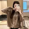 Cárdigan de punto versátil de un solo botón con diseño trenzado para mujer, nuevo diseño de otoño 2026, chaqueta suéter ligera