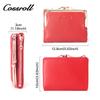 Cartera de Moda de Cuero Genuino con Múltiples Ranuras para Tarjetas, Cartera Corta de Piel de Vaca para Mujer, Cartera Pequeña de Moda para Llevar Cruzada, Monedero con Cremallera