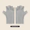 [Procesamiento y Personalización] Guantes de Seda de Invierno de Dedos Completos y Medio Dedo para Mujer con Dedos Expuestos para Estudiantes para Mantener el Calor con Pantalla Táctil