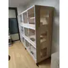 Gaiola para Gatos Gaiola de Criação Três Andares Pet Shop Gaiola para Gatos de Madeira Maciça Espaço Livre Casa Interior Armário para Gatos de Dois Andares Gatil