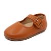 Nuevos Zapatos de Cuero para Niños de Verano Color Caramelo Colorido Suela Suave Hebilla Cuadrada Zapatos de Princesa Velcro Zapatos de Cuero para Niñas 1609