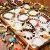 Jingdezhen Cerámica Calabaza Pulsera de Cuentas Joyería Estilo Chino Fulu Accesorios de Grano de Café Pulsera de Estilo Étnico Venta al por Mayor