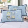 Funda de almohada de algodón puro con botones a presión, una sola pieza, adecuada para almohadas de jardín de infancia y de estudiante, 35* Algodón de gasa para niños