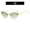 Gafas de Sol Kedun de Gama Alta Sin Marco Triangulares Ojo de Gato con Letra F para Mujer Estilo Europeo y Americano Protección Solar Modernas Casuales