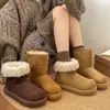 Botas de Nieve Gruesas Antideslizantes Cálidas para Mujer Nuevas Invierno 2026 Aumentadoras de Altura Con Forro de Terciopelo Espeso Botas de Algodón con Piel del Noreste