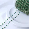 Chapado en Oro de 14K Galvanizado Cristal Zirconia Cadena Hecha a Mano Disco Clip Cuentas Cadena Colorida Pulsera DIY Collar Joyería Cadena Suelta