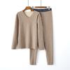 Otoño e Invierno Nuevo Ropa Interior Térmica de Lana de Seda para Mujer Sin Costuras Cepillada Tops y Pantalones Térmicos Set Térmico para Hombre