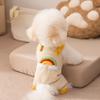 Roupas para Cães Pequenos Outono e Inverno Veludo Cotelê Patch Arco-Íris Roupa de Quatro Patas Forrada com Lã Quente para Cães Pequenos e Médios Roupas para Pets