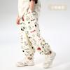 Pantalones antimosquitos de verano para niños, de algodón puro, ligeros, informales, con estampado de flores y dibujos animados, transpirables.
