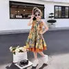 Vestido de Verão para Meninas 2026 Novo Estiloso Conjunto de Verão Infantil para Meninas Maiores, Vestido de Princesa Sem Mangas Super Fofo