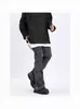 Pantalones Plisados para Hombre, Marca de Moda, Estilo Funcional, Pantalones Deportivos Sueltos Casuales de Secado Rápido, Estilo con Vibras de Diseño High Street Americano
