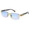Gafas de Sol Cuadradas de Marco Estrecho Europeas y Americanas, de Moda y Personalizadas, Elegantes de Celebridad de Internet, Gafas de Sol Delgadas Anti-UV 131 Bb03 1
