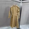 2026 Nuevo Estilo Ins Estilo Ropa de Trabajo Estilo Británico Solapa Gabardina Vestido Longitud Media Cintura Ceñida Adelgazante Elegante