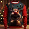 Europa y Estados Unidos 2024 transfronterizo nuevo Navidad Halloween impresión digital 3D moda para hombres y mujeres suéter de cuello redondo COS