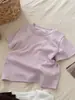 Camiseta de Manga Corta para Niños 2026 Verano Niños y Niñas Sencilla de Algodón Puro Cuello Redondo Camiseta Ropa para Niños