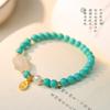 Pulsera turquesa Mengsong artística simple vida original año del conejo regalo de San Valentín exquisito conejo de jade buena suerte pulsera de lujo ligero