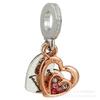 Collar con colgante de corazón de dos colores chapado en aleación de oro rosa, pulsera de amor con abalorios de castillo y ancla, accesorios