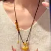 Fique Rico InstantaneamenteNovo Colar de Corda Trançada com Moedas dos Cinco Imperadores Cavalo Pequeno Estilo Chinês, Corrente de Suéter Versátil da Moda e de Alta Qualidade
