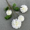 [Material de flor blanca] Arreglo floral de hortensia, rosa, flor de pasto escarchado con decoración de material de hoja de niebla de techo de pasto, flor de simulación para boda