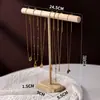 Soporte de exhibición de pulseras y cuentas de madera, soporte de almacenamiento de collares y joyas de barra T extralargo, soporte de utilería para fotografía de joyería