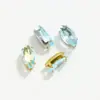 Zircônia de olho de cavalo 5*10mm com garra e pino de strass cor sintética zircônia em formato de olho de cavalo brilho flash cristal branco Zircônio