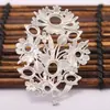 Grampo de Cabelo Flor de Crisântemo Cor Retentora Ouro e Prata Cobre Fundido Galvanizado Grampo Plano Joia DIY Feita à Mão Adorno de Cabeça Franja Hanfu