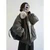 Parka de Lã de Cordeiro Estilo Workwear Novo de Inverno Jaqueta de Algodão com Penas Jaqueta de Algodão Feminina Solta Quente Estilo Coreano Roupa Exterior