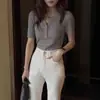 Jeans de Lyocell Versátiles, Suaves y Cómodos de Estilo Coreano Que Te Hacen Ver Más Alto y Delgado, Jeans Acampanados para Mujer L0321W