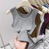 Nicho de Estilo Coreano Slim-fit Senso de Design Fio Regata em I Feminina Verão Cobrindo Parafilme Top Interno Ins