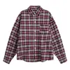 Camisa de Cuadros Estilo Hong Kong Cleanfit para Hombre, Camisa de Manga Larga de Otoño de Alta Gama para Vestir por Capas, Atuendo de Hombre con Top de Cuadros