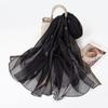 Bufandas de Seda Otoño e Invierno, Bufandas Finas de Seda y Lana, Bufandas Largas de Seda de Color Sólido, Chalecos Versátiles, Moda Estilo Ol