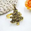 Anillos de servilleta navideños de moda transfronterizos de comercio exterior europeos y americanos, anillos de servilleta de árbol de Navidad con pedrería, fabricante de clips para servilletas de árbol de Navidad