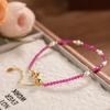 Pulsera de Perlas para Mujer con Luz Fuerte, Casi Redonda, Pulsera de Perlas de Agua Dulce Real Zhuzhi, Lujo Ligero y de Gama Alta Pulsera de Zirconita Morada