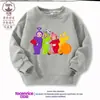 Moletom Teletubbies para meninos e meninas, nova camiseta básica de gola redonda infantil para primavera e outono de 2026, roupa da moda para crianças mais velhas