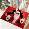 Alfombra Navideña Más Vendida Transfronteriza, Felpudo Decorativo de Terciopelo de Cristal con Ambiente Festivo, Alfombrilla Resistente a Manchas y al Desgaste, Se Puede Enviar en Nombre de Otros