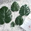 Hoja de Monstera Deliciosa de simulación de una sola pieza, hoja verde, hoja falsa de un solo tallo, hoja de plástico estilo nórdico, decoración de globo de Monstera