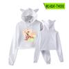 Sudadera de Ombligo Descubierto Periférico de Animación Clannad de la Familia de Tuanzi Sudadera de Otoño con Orejas de Gato Ropa Deportiva para Mujer