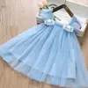 2025 Nuevo Estilo Manga Corta Volante Niñas Falda de Malla Vestido de Moda Verano Delgado Tirantes Princesa Falda de Malla