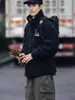 Chaqueta de Polar con Cuello Alto Estilo Japonés Marca de Moda de Hong Kong para Hombre Otoño e Invierno Polar Doble Cara Cárdigan de Pareja Sudadera Casual