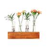 Vaso transparente de vidro hidropônico simples nórdico, tubo de ensaio, arranjo de flores artificiais, decoração de mesa em madeira maciça, ornamentos, sala de modelos