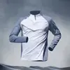 Camiseta Deportiva de Manga Larga de Secado Rápido para Hombres y Mujeres Running Cuello Alto Cremallera Tops Deportivos para Entrenamiento Ropa para Entrenamiento Integral Fitness para Hombres