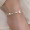 Pulsera de Plata con Lazo Tridimensional y Perlas para Mujer, Joyería de Diseño de Lujo Ligero de Nicho al por Mayor para Niñas