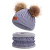 Conjunto de Dos Piezas Bufanda y Gorro de Invierno para Niños Pompón Bebé Gorro de Punto para Bebé Lana Cálida Forro Polar Cubrecuellos Engrosado