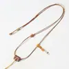 Cordón de Cuero Encerado Delgado de 1 mm Joyería Tejida a Mano Cadena de Clavícula Ajustable Tejida Correa para el Cuello Venta al por Mayor