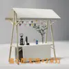 Estante de Exhibición para Puesto de Mercado al Aire Libre Caja Soporte de Venta Plegable de Madera Promocional Puesto Móvil para Mercado Nocturno Carrito Móvil