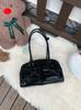 Bolso de Hombro Único con Lazo para Mujer 2026 Nuevo Modelo Bolsa de Bowling Texturizada Negra Bolso de Viaje de Moda